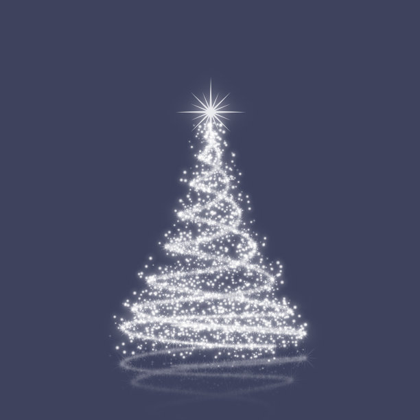 缀满星星的优雅圣诞树图片下载