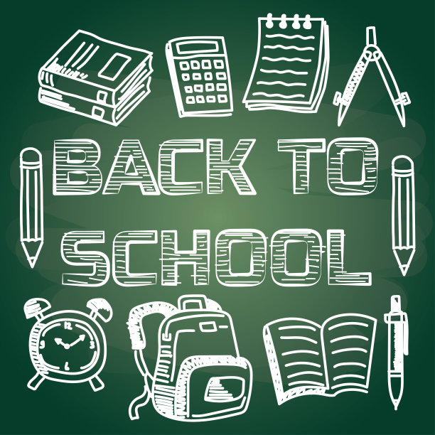 回到学校用粉笔在黑板上写字图片下载