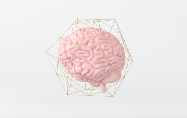 3d大脑渲染插图模板背景。智能的概念，头脑风暴，创意，人脑，人工智能。图片下载