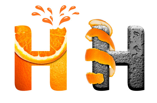 橙色字母H图片下载