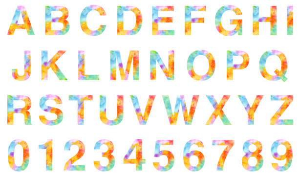 孩子们用水彩画字母图片下载