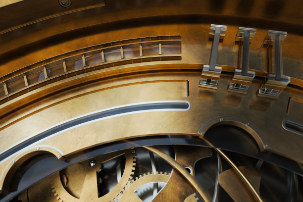 摘要手表与齿轮的3d渲染插图。图片下载