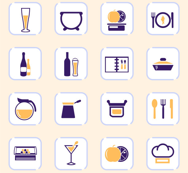 食物和厨房图标集图片下载
