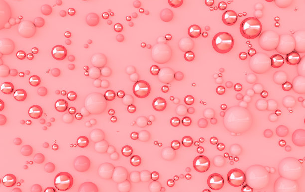 液滴的抽象组成，气泡或分子的原子结构。生物，物理或化学的抽象背景。混乱分散的纸屑球3d渲染图片下载