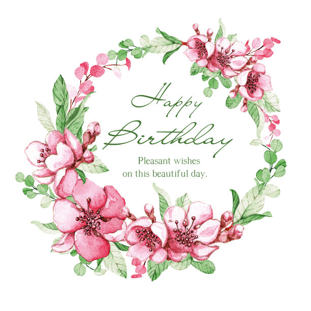 圆形的粉红色樱花和苹果树的叶子图片下载