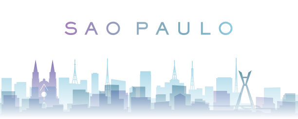 圣保罗透明层渐变地标天际线图片下载