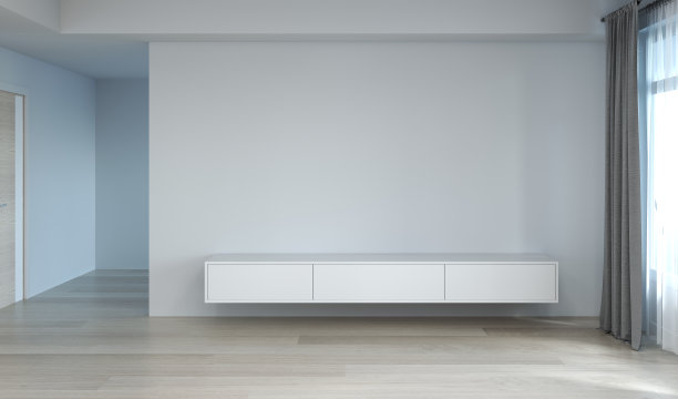 电视柜墙面模拟起来，空墙3d渲染现代家居设计，墙面模拟元素平面设计出来图片下载