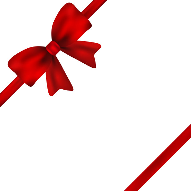 红色礼品蝴蝶结丝带孤立在白色的背景图片下载