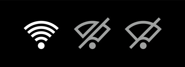 免费Wi-Fi无线网络独立标识：矢量图标集图片下载