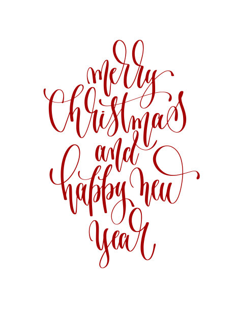 圣诞快乐，新年快乐——手写字母图片下载