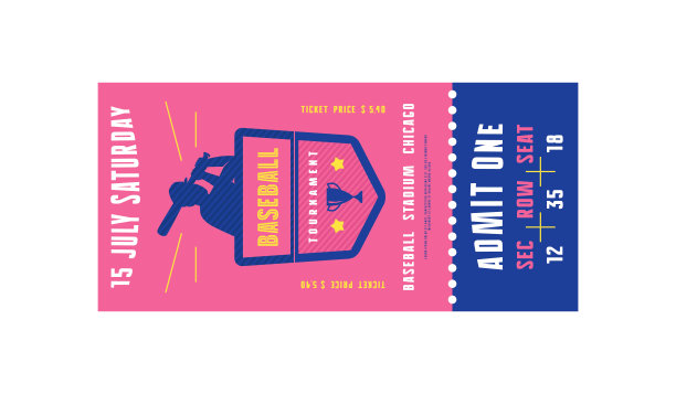 棒球票模板图片下载