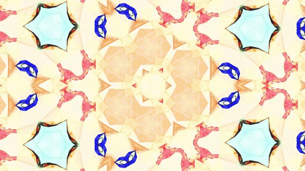 水彩曼荼罗插图图片下载