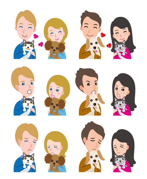 一对面部表情的说明图片下载