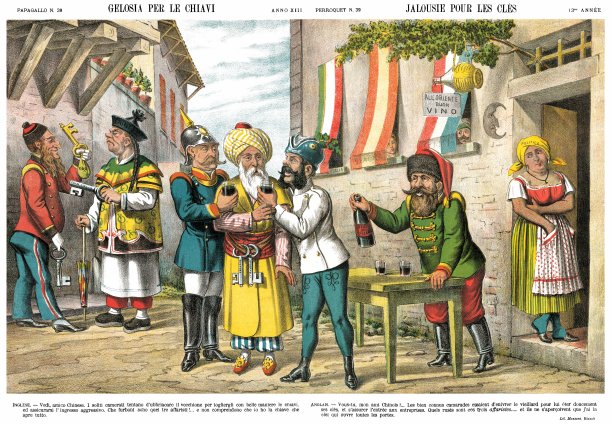 《嫉妒钥匙》1885年的讽刺漫画周刊。图片下载