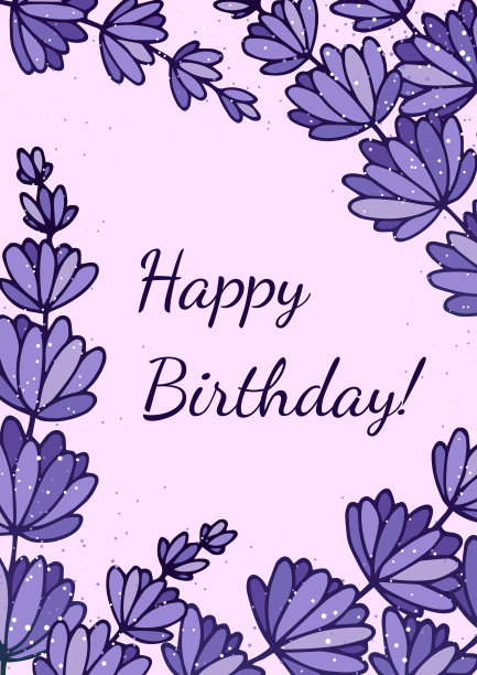 鲜花生日贺卡。图片下载