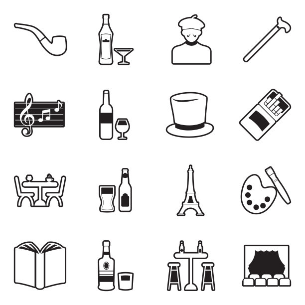 波西米亚风格的图标。线条与填充设计。矢量插图。图片下载