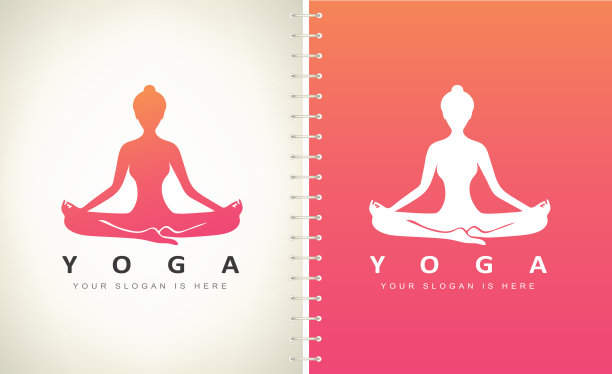 女孩的莲花体位。莲花式。瑜伽向量符号。图片下载