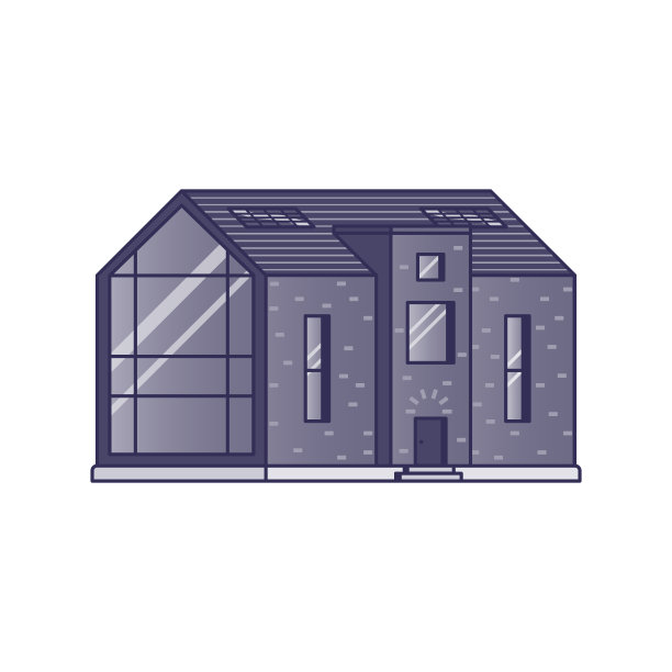 白色背景上的现代小屋图片下载