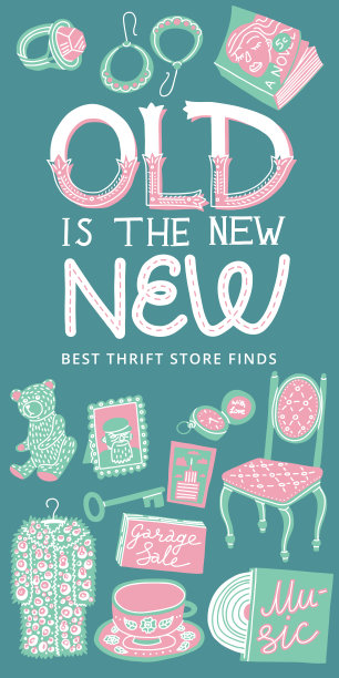 古董和旧是新的引用。垂直的旗帜图片下载