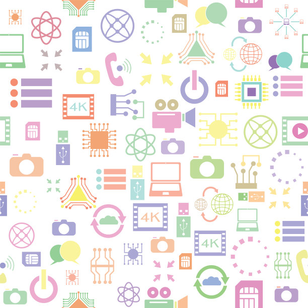 数字无缝图案背景图标。图片下载