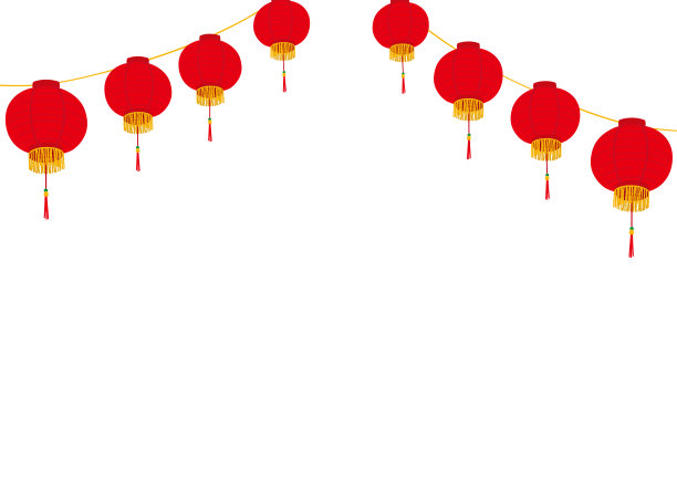 中国灯笼矢量插图在白色的背景图片下载