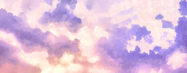 美丽的天空与云彩与艺术家的油画表现图片下载