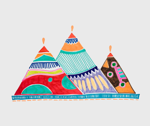 埃及吉萨金字塔的标志素描图片下载