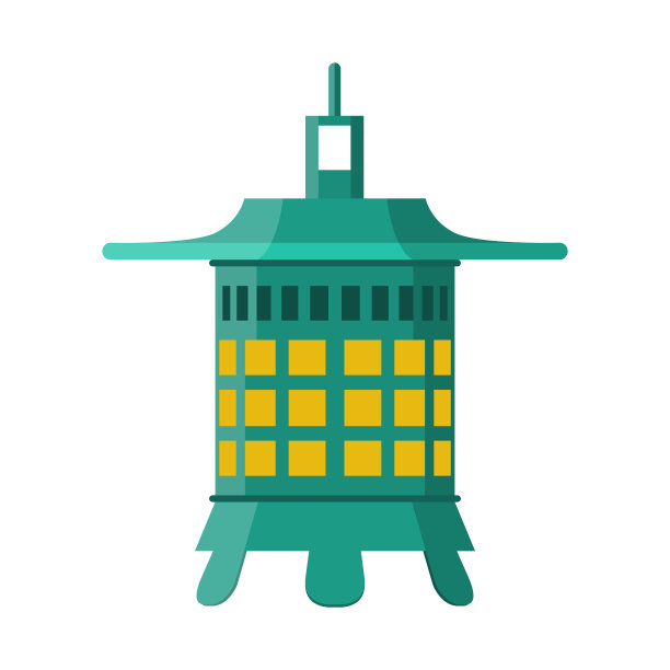 亚洲挂灯笼孤立在白色背景图片下载