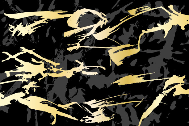 抽象大理石纹理与金色的笔触。现代向量背景图片下载