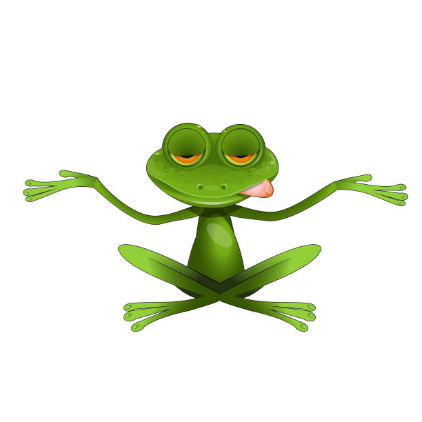 股票插图绿色青蛙沉思图片下载