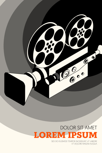 电影和电影海报设计模板背景复古复古的风格图片下载