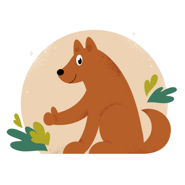 狗竖起大拇指的插图图片下载