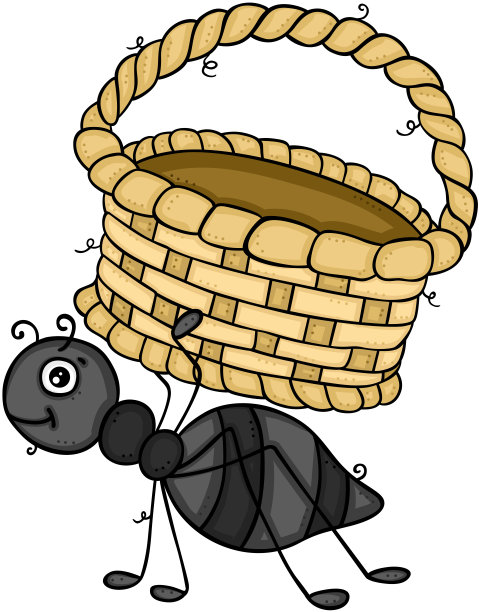 小蚂蚁提着一个空篮子图片下载