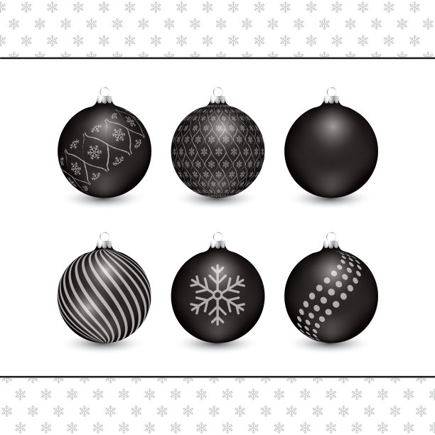 矢量圣诞树装饰品图片下载