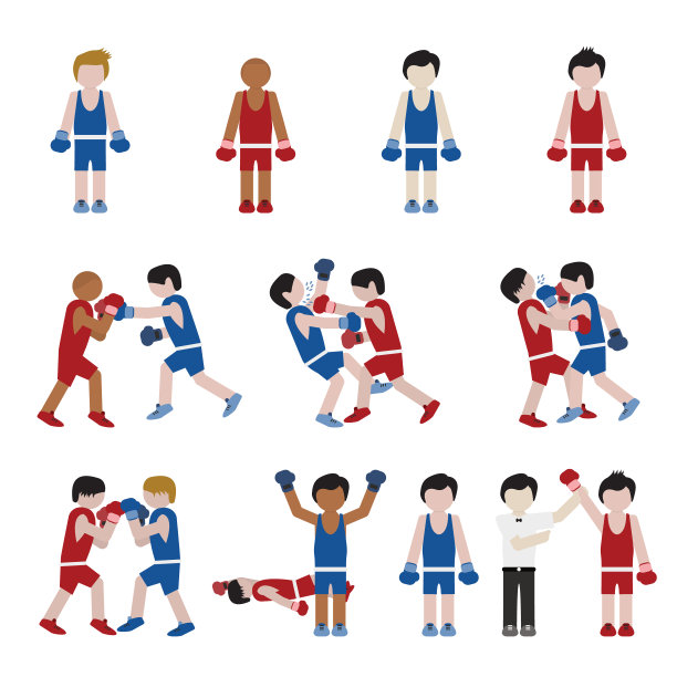 业余拳击。矢量插图。图片下载