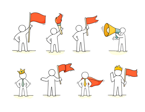 工作领导素描套。图片下载