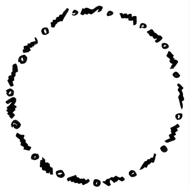 手绘圆形孤立的黑色墨水框架图片下载