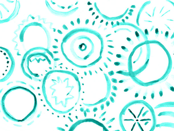 手绘绿松石抽象水彩几何背景图片下载