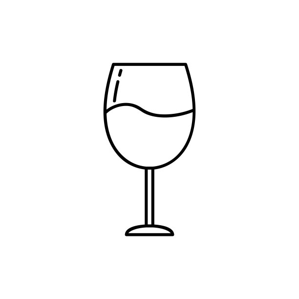 葡萄酒杯轮廓图标。用于网站设计和移动应用程序的高质量黑色轮廓象形图。白色背景上的矢量图。图片下载
