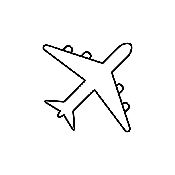 用于网页和手机的飞机线图标，现代简约的平面设计。矢量黑色图标孤立在白色背景。图片下载