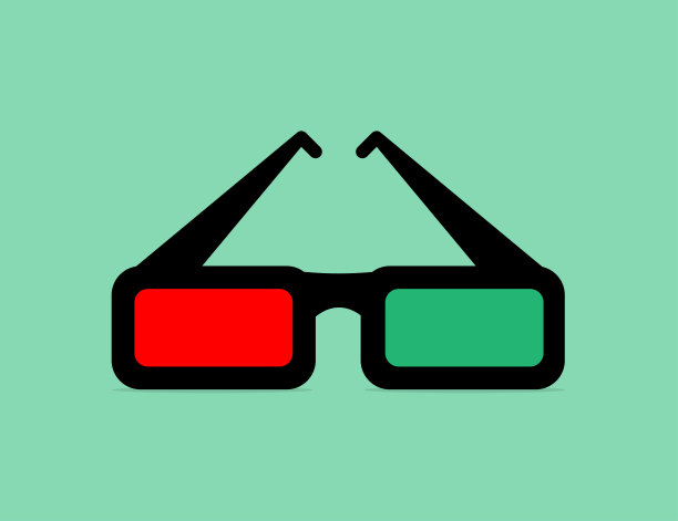 平电影院眼镜。眼镜图标。矢量图图片下载