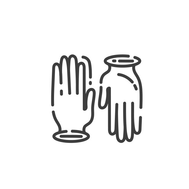 简单线条的艺术图标，工作手套的时尚风格图片下载