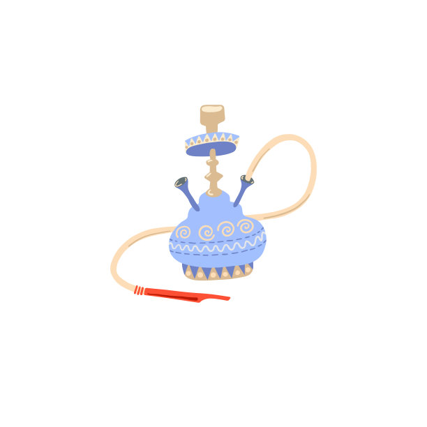 手绘的传统埃及人抽水烟的图标图片下载