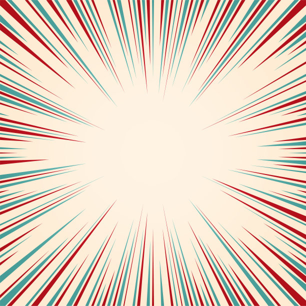 复古射线线漫画风格的背景。漫画动作，速度抽象。宇宙超空间瞬移背景。阳光纹理。矢量图素材图片