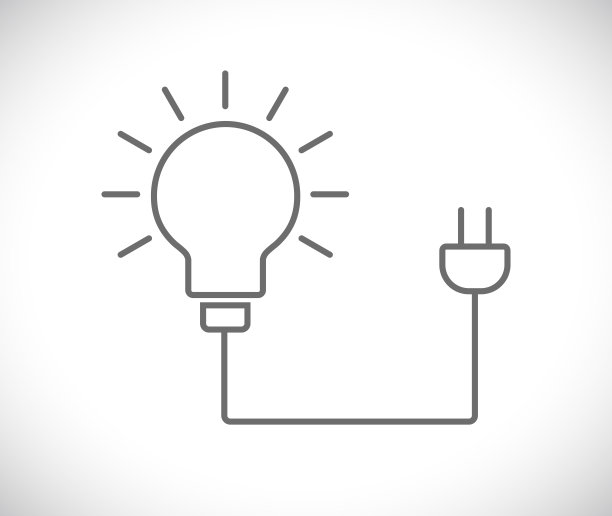 带有插头图标的灯泡图片下载