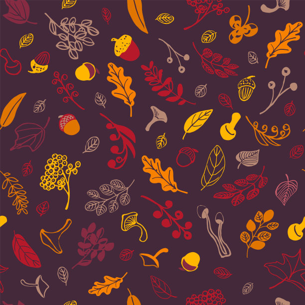 图案多彩的秋叶图片下载