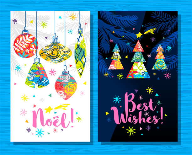 诺尔，祝福贺卡。新年，圣诞树的树枝装饰。四季装饰设计图案背景、包装、封面、横幅。图片下载