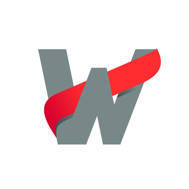 W字标志带有快速速度红翼。图片下载