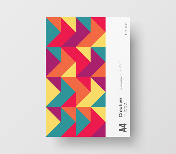 惊人的业务表示向量A4垂直方向的首页模拟。现代企业报表封面抽象几何插图设计布局。公司身份手册模板。图片下载