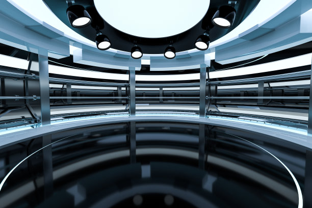 圆形技术结构建筑，3d渲染。图片下载